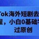 揭秘！零基础小白也能轻松掌握的TIKTOK海外短剧去重剪辑技巧，快速通过原创审核！