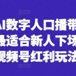 视频号AI数字人带货新风口：新手必看，轻松淘金红利期的赚钱秘籍！