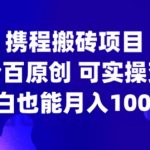 携程搬砖项目独家揭秘：零基础新手也能月入过万，100%原创实操攻略，轻松变现不是梦！