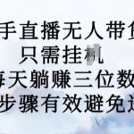 快手直播无人带货新玩法，月入过万不是梦！独家揭秘七个步骤，轻松规避违规，让你每天躺赚三位数！