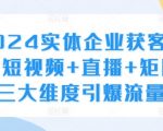 2024年实体企业流量逆袭攻略：短视频+直播+矩阵营销，三重策略助你快速获客！