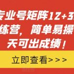 揭秘小红书矩阵玩法：12+30天引流陪跑训练营，轻松上手，15天见证流量飙升奇迹！