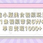 揭秘！迷你美食视频新玩法，一条视频狂销6万+，日赚1000+的变现秘诀！