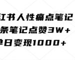 揭秘小红书爆款笔记背后的秘密：单条点赞破3万，日入过千的赚钱法则！
