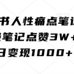 揭秘小红书爆款笔记背后的秘密：单条点赞破3万，日入过千的赚钱法则！