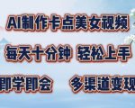 AI轻松打造爆款卡点美女视频，每天仅需10分钟，揭秘多渠道盈利攻略！