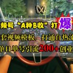 视频号”A种B收”揭秘：轻松打爆创业圈，独家视频模板实现自热流量，单日单号狂揽200+精准创业粉丝！
