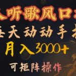 揭秘懒人听歌赚钱秘诀，轻松月入3000+，独家矩阵操作攻略，风口项目等你加入！