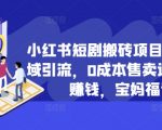 小红书短剧搬砖秘籍：0成本边追剧边赚钱，宝妈逆袭神器，揭秘私域流量暴增技巧！