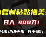 AI轻松复制粘贴日赚400美金，揭秘小白也能掌握的赚钱秘诀，无脑操作快速盈利！