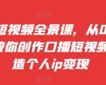 口播短视频制作全攻略：0基础快速上手，手把手打造火爆个人IP，实现流量变现！