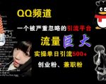 QQ频道终极揭秘：隐藏的引流宝地，轻松日引500+创业粉兼职粉，流量盛宴不容错过！