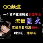 QQ频道终极揭秘：隐藏的引流宝地，轻松日引500+创业粉兼职粉，流量盛宴不容错过！