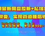 11月独家揭秘：网盘拉新+私域全自动裂变，打造躺赢管道收益，即刻见证日入900+奇迹！
