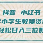 抖音小红书爆款小学生教辅资料售卖攻略，零基础快速盈利，月入过万不是梦！