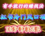 每天10分钟，揭秘小红书冷门赚钱风口项目，轻松搬运日入500+，新手也能快速上手！
