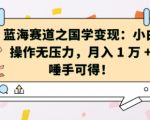 蓝海市场独领风骚：国学致富攻略，新手也能轻松月入过万，揭秘快速变现秘诀！
