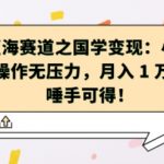 蓝海市场独领风骚：国学致富攻略，新手也能轻松月入过万，揭秘快速变现秘诀！