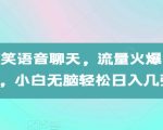 AI助手揭秘：搞笑语音聊天自动生成，流量爆表！小白也能轻松操作，日入数千不是梦！