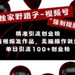 视频号“强制提醒”秘技大揭秘：无需剪辑，一键操作，日引100+创业粉丝，流量变现新玩法！