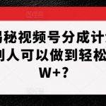 视频号收益攻略大揭秘：为何他们能轻松月入过万，而你却不能？