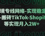 揭示跨境专线网络秘籍：轻松稳定直播刷视频，玩转TIKTOK-SHOPIFY-FB，月入2W+不是梦！