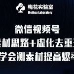 视频号独家连怼技巧大揭秘！素材测试攻略+虚化去重高阶玩法，梅花实验室社群独享秘籍！