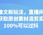 直播间录屏新招式！无限原创素材混剪秘技，小说推文轻松过抖，100%通过率实操指南！