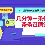 全网独家揭秘：短剧暴力搬运技巧，几分钟快速打造原创作品，揭秘多种变现途径！