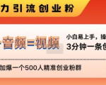 抖音独家揭秘：3分钟视频暴力引流，24小时打造500人精准创业粉群，轻松实现创业梦！