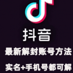 2024年11月独家揭秘：抖音账号解封+实名取消攻略，亲测有效，已成功解封两大账号！