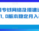 揭秘：独家专线网络搭建变现攻略，1.0版本稳定月入2W+，轻松赚钱秘籍大公开！
