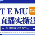 TEMU直播带货训练营：轻松跨足跨境电商，告别国内红海，月入过万美金不是梦！