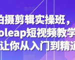 7天速成！手机短视频拍摄剪辑实战课程，剪映&VIDEOLEAP教学，小白变大神！