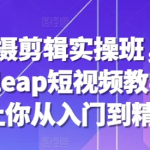 7天速成！手机短视频拍摄剪辑实战课程，剪映&VIDEOLEAP教学，小白变大神！