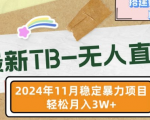 TB无人直播终极攻略：11月全新揭秘，打造24小时不间断盈利直播间，月入过万不是梦！