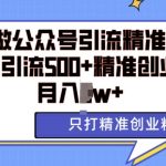 AI矩阵助力公众号引流，日引500+精准创业粉，月入轻松破万，独家揭秘引流秘诀！