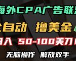 海外CPA全自动躺赚美金，日入100+不是梦，傻瓜式操作，轻松实现财务自由【独家揭秘】