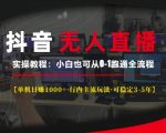 抖音无人直播轻松上手教程，单机日赚1000+，揭秘行业主流玩法，稳定盈利3-5年，小白也能快速从0到1掌握全流程！