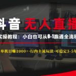 抖音无人直播轻松上手教程，单机日赚1000+，揭秘行业主流玩法，稳定盈利3-5年，小白也能快速从0到1掌握全流程！