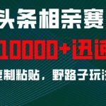 微头条相亲攻略：快速积攒人气，简单复制粘贴，揭秘月入过万的野路子赚钱秘诀！