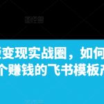 飞书模板速成秘籍：揭秘如何在短时间内打造盈利飞书产品，实现财富增长！