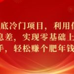 揭秘：冷门暴利项目，零基础也能轻松上手，年底让你赚翻天！