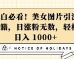 揭秘：小白逆袭秘技——美女图片引流法则，日增粉丝无数，轻松实现日入过千！