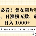 揭秘：小白逆袭秘技——美女图片引流法则，日增粉丝无数，轻松实现日入过千！