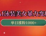 AI泳装美女视频狂揽流量，新手3分钟速成原创短视频，揭秘高效变现日赚斗金秘诀！