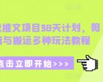38天小说推文项目速成攻略，一网打尽剪辑搬运高阶技巧，点击即学！