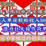 春节来临，拼多多虚拟店铺狂揽金，轻松日入过千，揭秘操作秘籍，新手也能快速上手赚翻天！