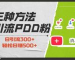 拼多多小白必看：3大招引流助力粉丝，零基础当天开单，快速变现，低成本高回报，轻松日入500+！