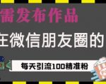 揭秘微信朋友圈隐藏引流技巧，轻松日增100+高质量创业粉丝，无需发布任何内容！